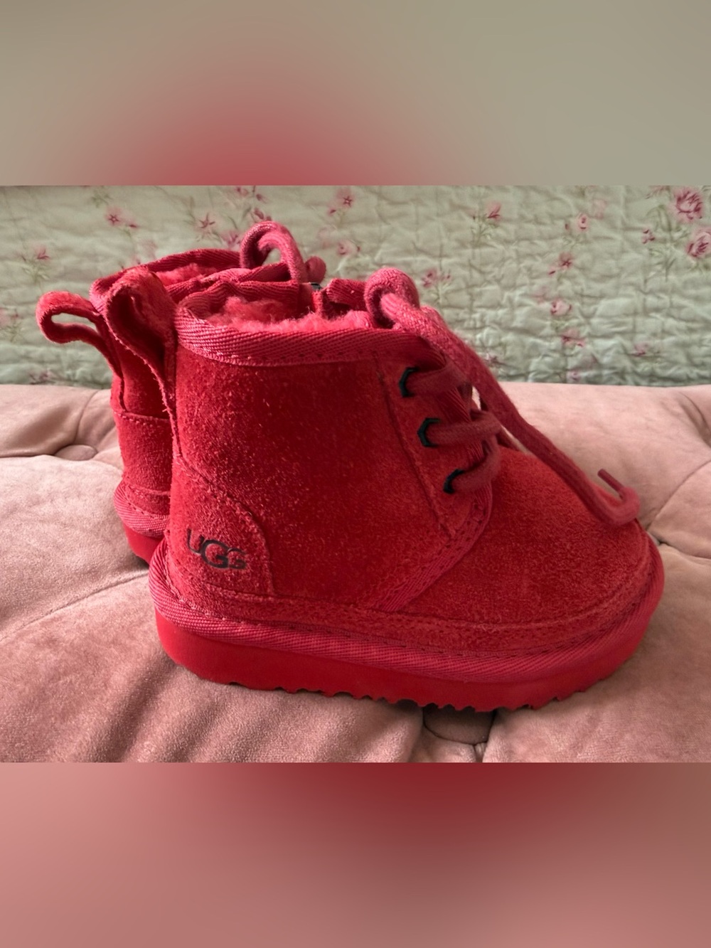 UGG Kids Neumel II Suede Boots Samba Red Toddler Size 6 - Picture 6 of 10